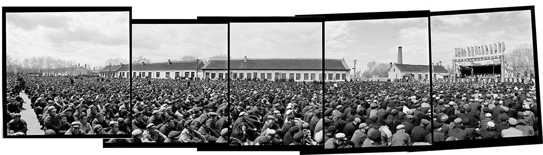 1965年5月21日,黑龍江省阿城縣,四清運動萬人對敵鬥爭大會。