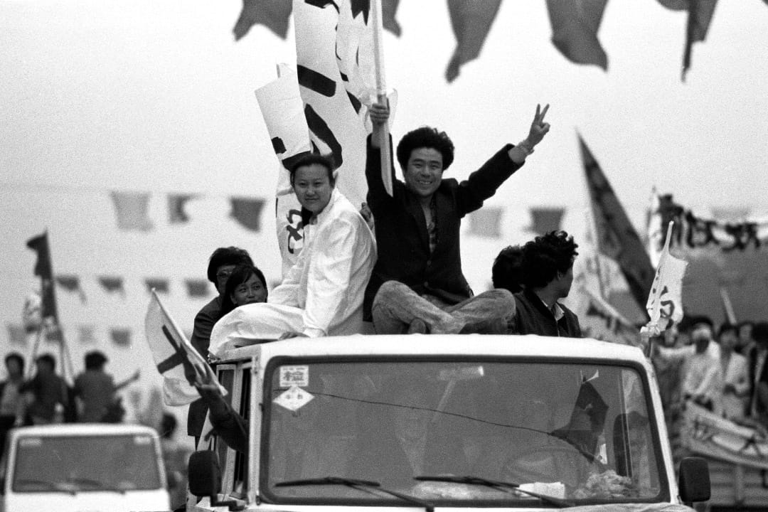 1989年5月17日,天安門廣場。