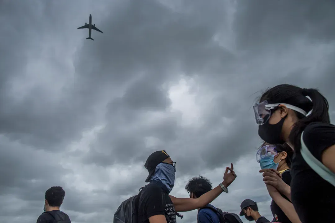 2019年9月1日，大批示威者由香港國際機場撤退前往東涌。