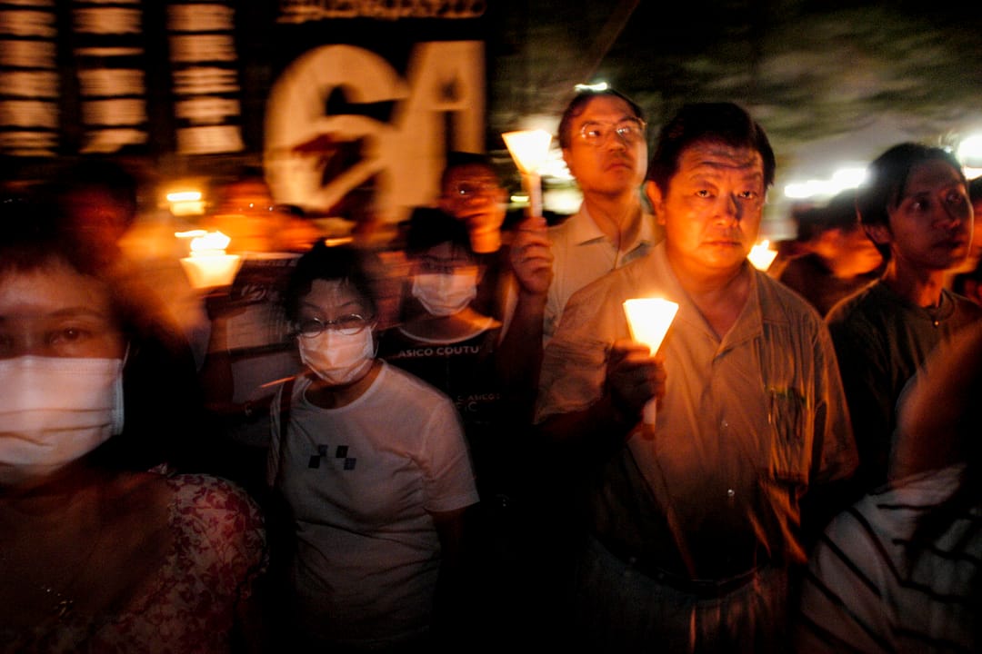 2003年6月4日,支聯會將維園燭光晚會的主題定為「毋忘六四,反對廿三」,大會宣佈共五萬人出席。