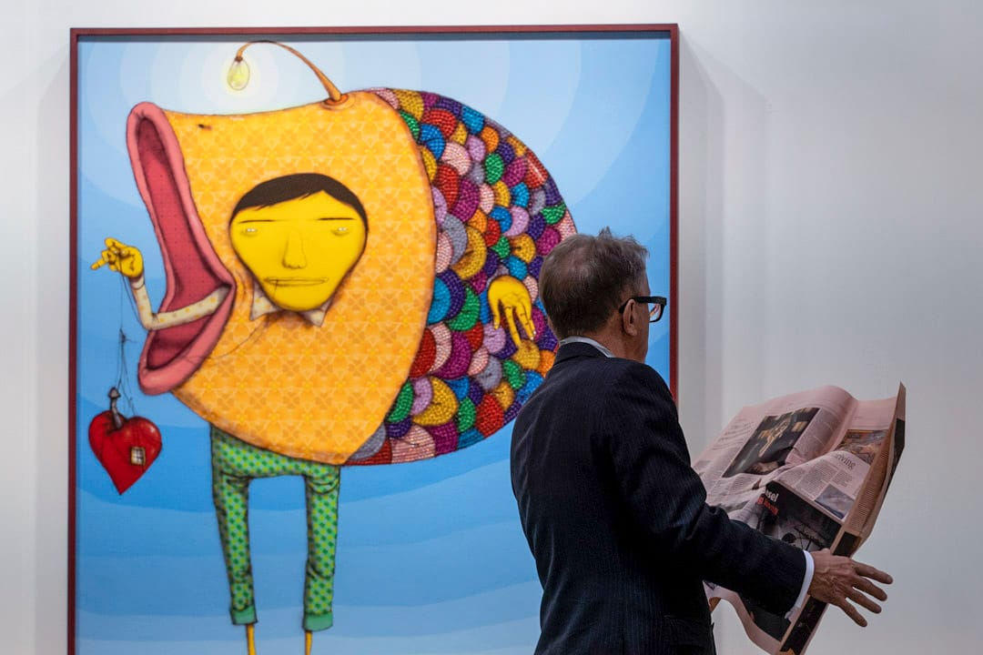 OSGEMEOS《The man who fished his own heart, 2022》。