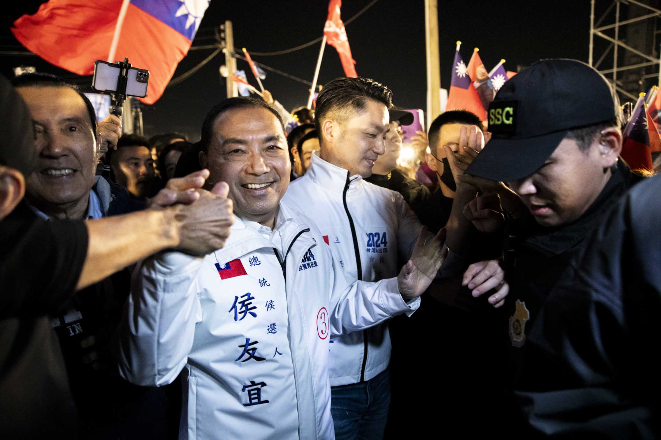 2024年1月5日,國民黨總統候選人侯友宜台南造勢大會。攝:林振東/端傳媒