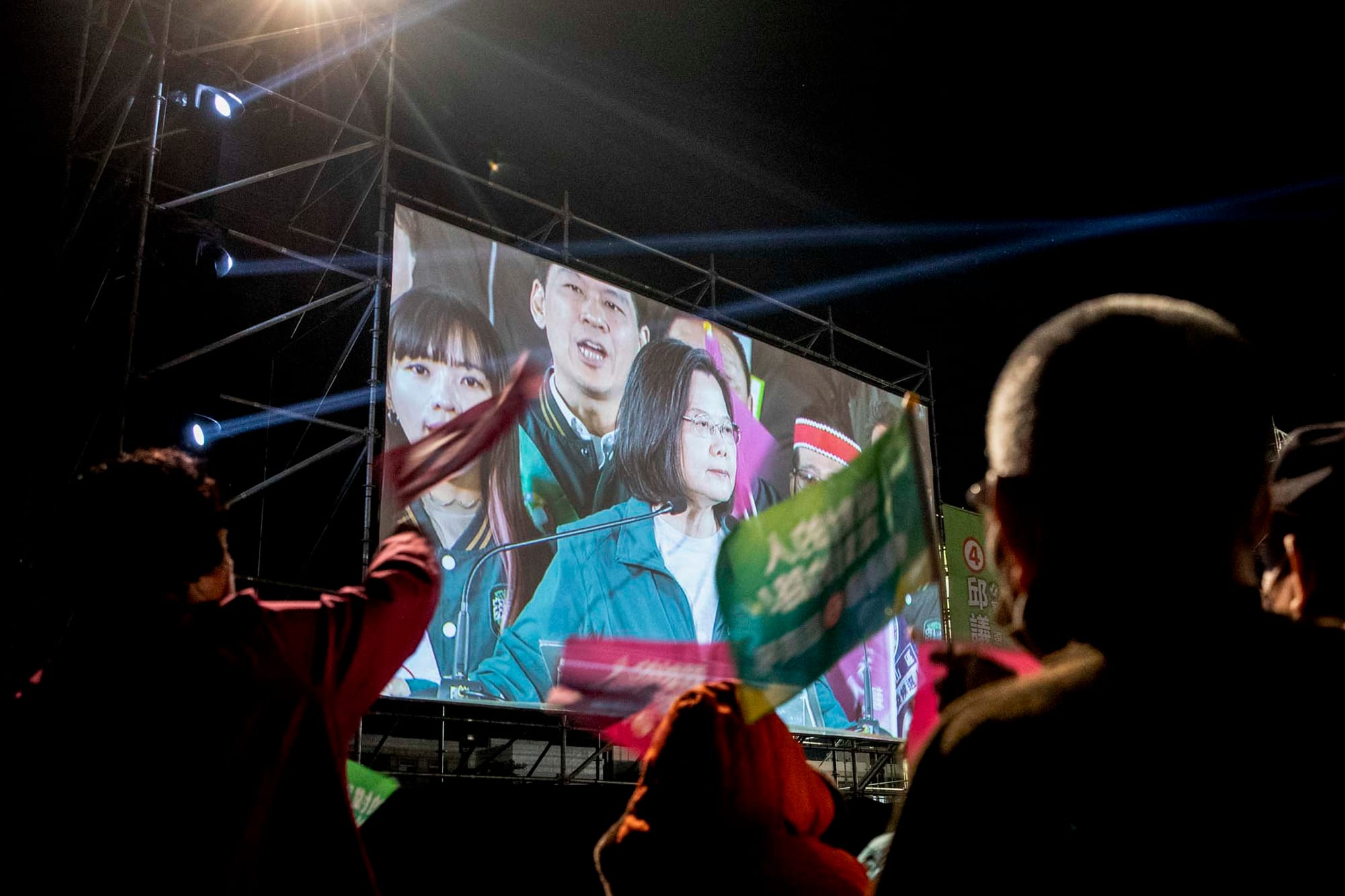 2024年1月7日,民進黨總統候選人賴清德高雄造勢大會。攝:林振東/端傳媒