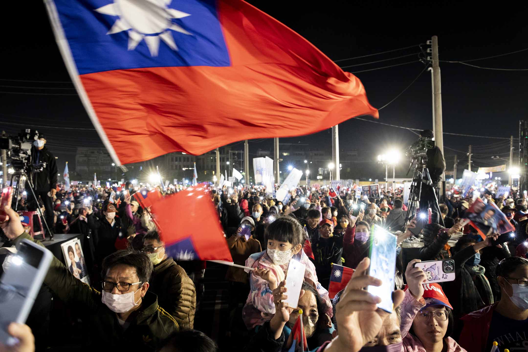 2024年1月5日,國民黨總統候選人侯友宜台南造勢大會。攝:林振東/端傳媒