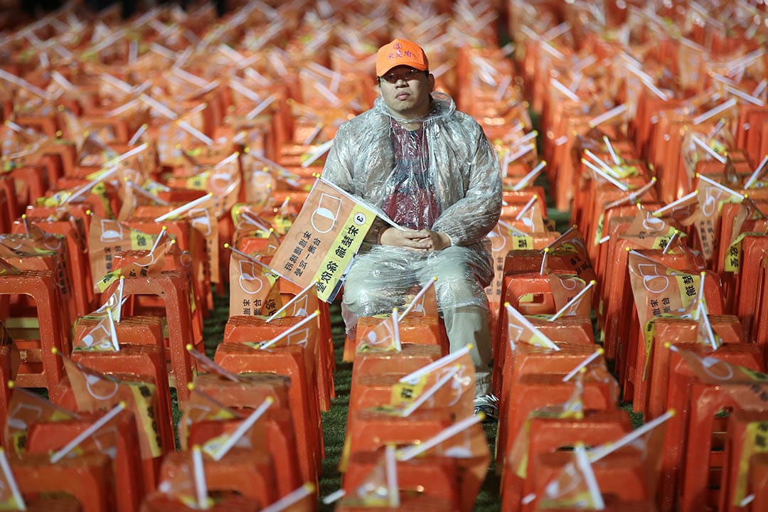 2016年1月15日,台北,支持者出席宋楚瑜造势大会。摄:張國耀/端传媒